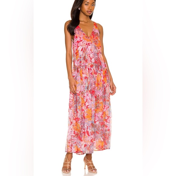 NWOT Free People Julianna Ruffle Tier Maxi Dress in Cherry Floral Medium